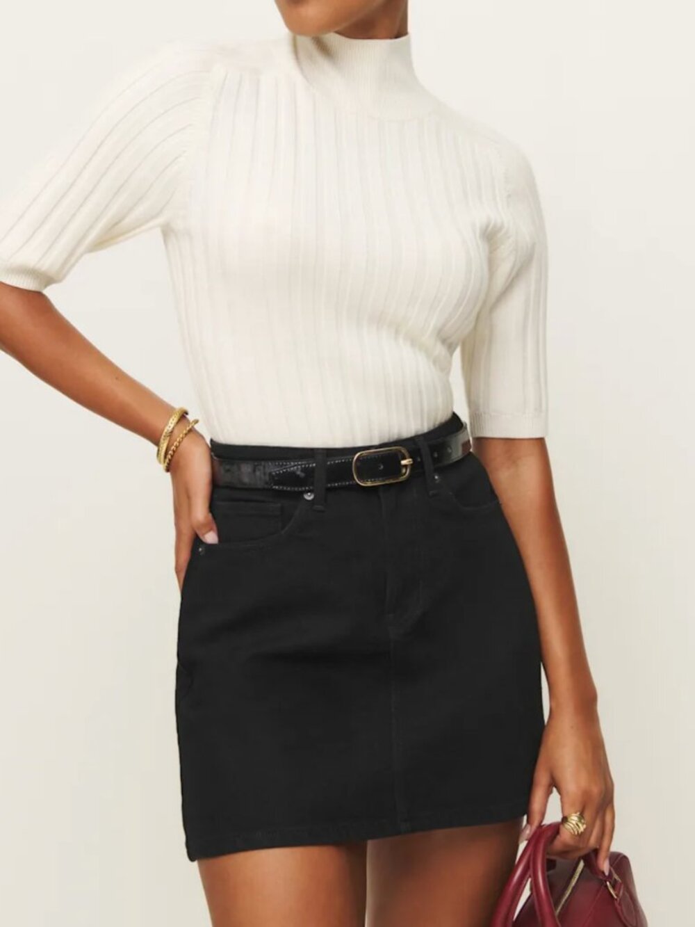 Reformation Lydia High Rise Denim Mini Skirt